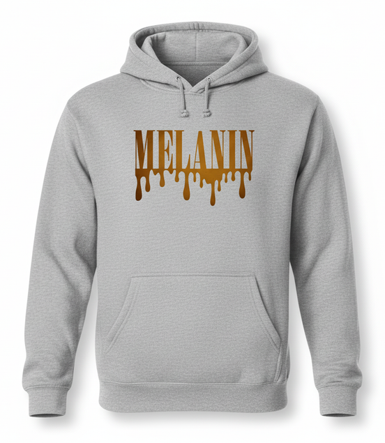 MELANIN Gray Hoodie Front View