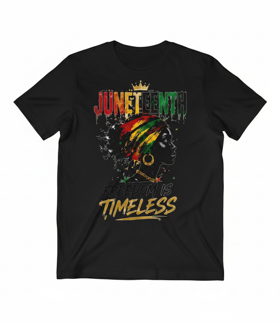 Juneteenth Freedom is Timeless Graphic Tee - Black