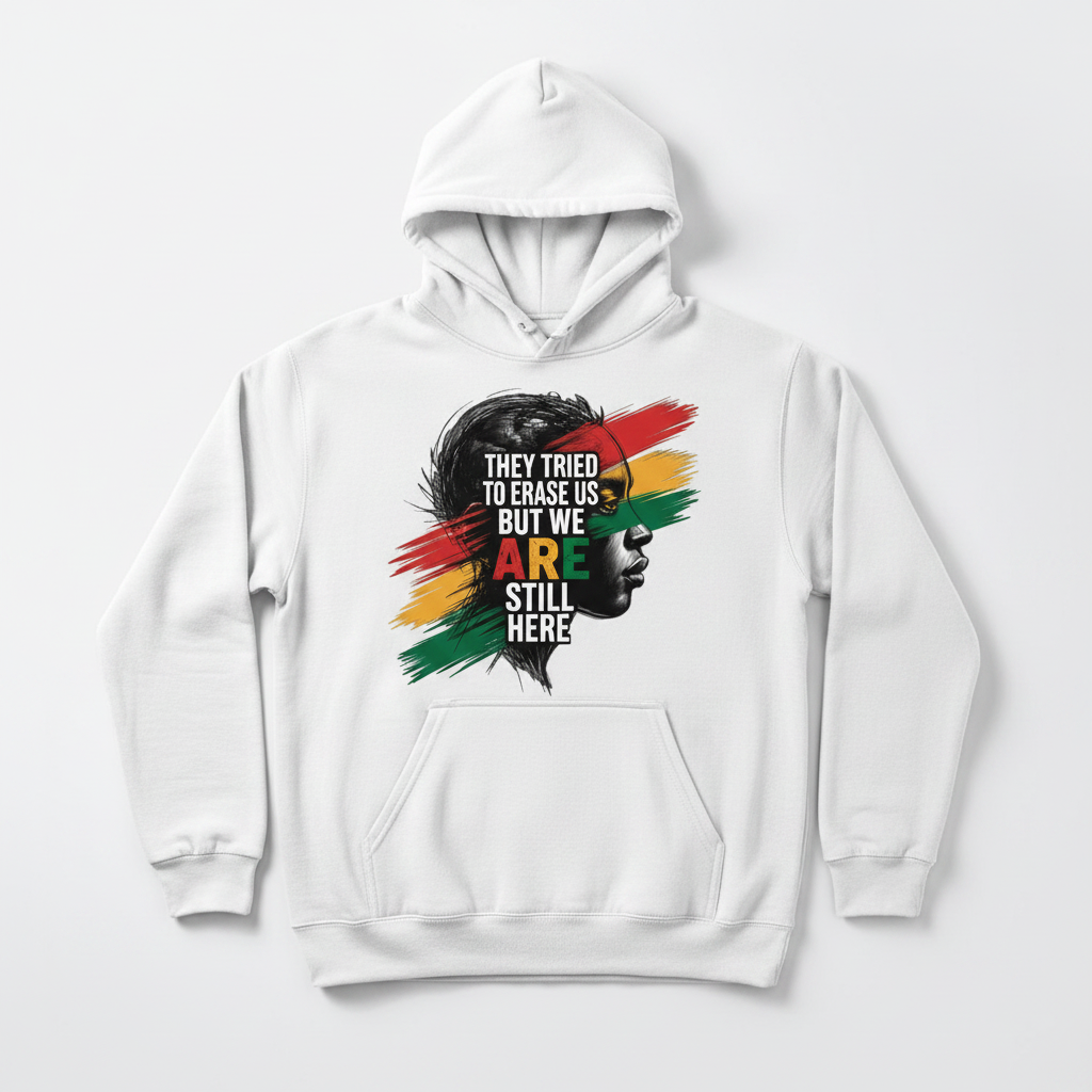 They Tried to Erase Us But We ARE Still Here Hoodie - White