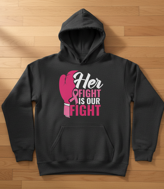 Her Fight Is Our Fight Gray Hoodie