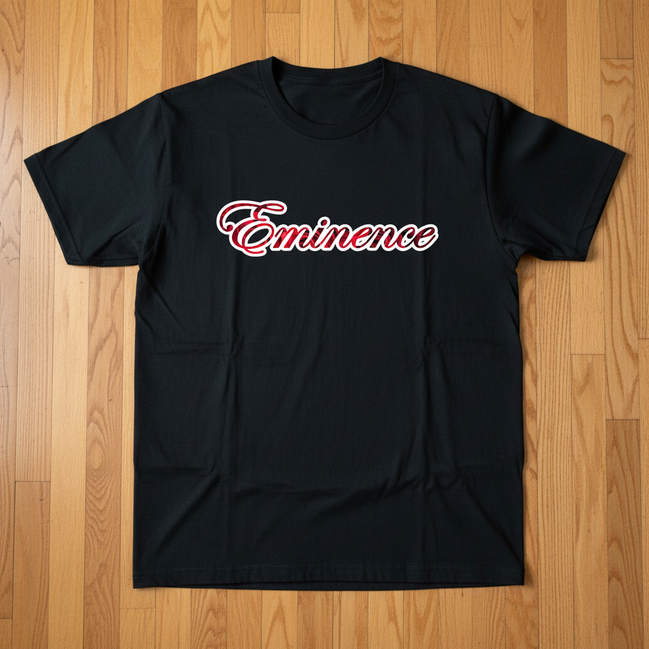 Eminence Red Rose Lioness Black T-Shirt Front
