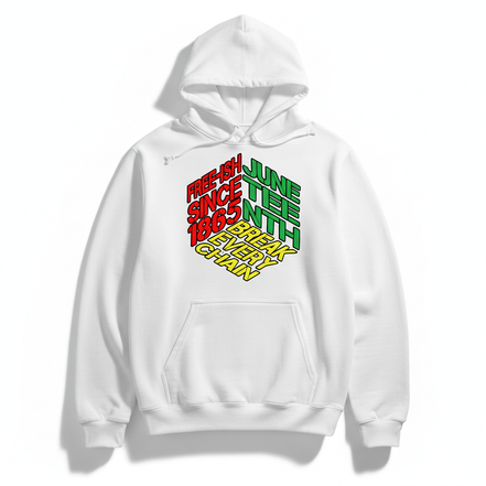 Juneteenth White Hoodie Front View
