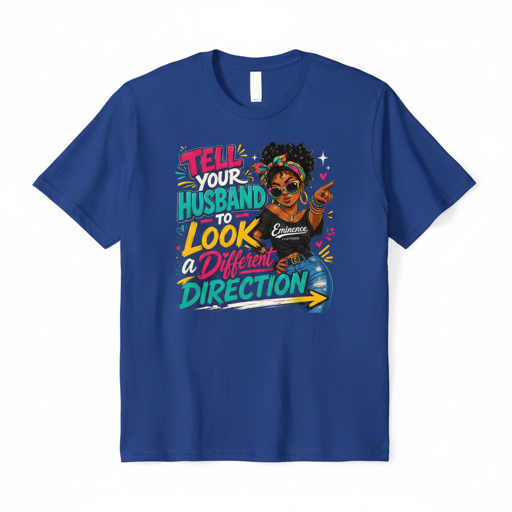 Tell Your Husband to Look a Different Direction Tee - Royal Blue