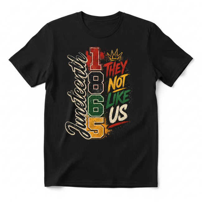 Juneteenth 1865 They Not Like Us Graphic Tee - Black