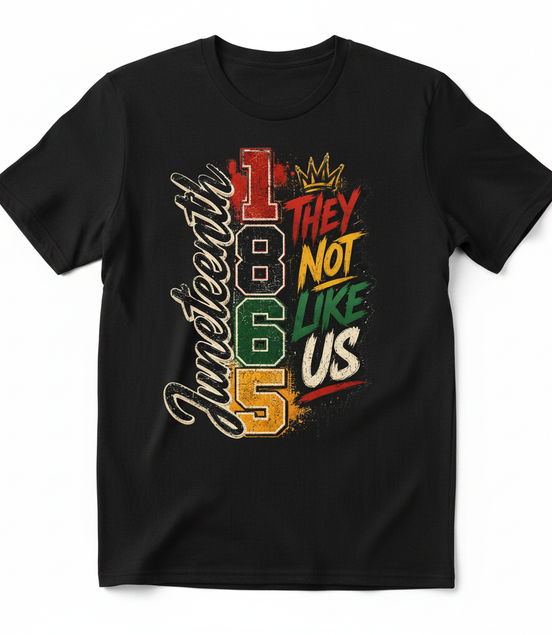 Juneteenth 1865 They Not Like Us Graphic Tee - Black