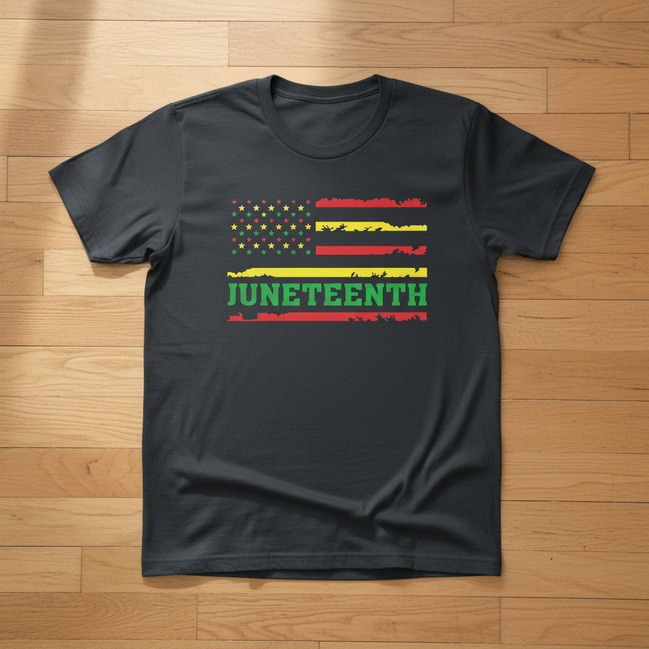 Juneteenth Flag Gray T-Shirt