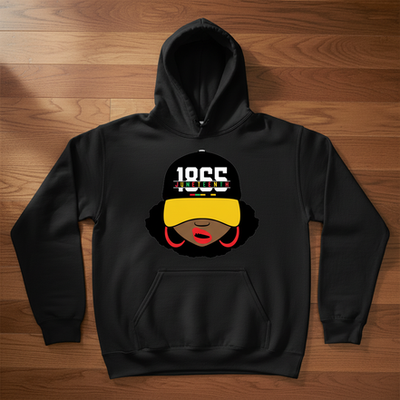 1855 Juneteenth Hat Black Hoodie