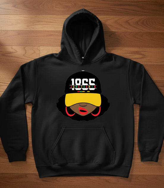 1855 Juneteenth Hat Black Hoodie