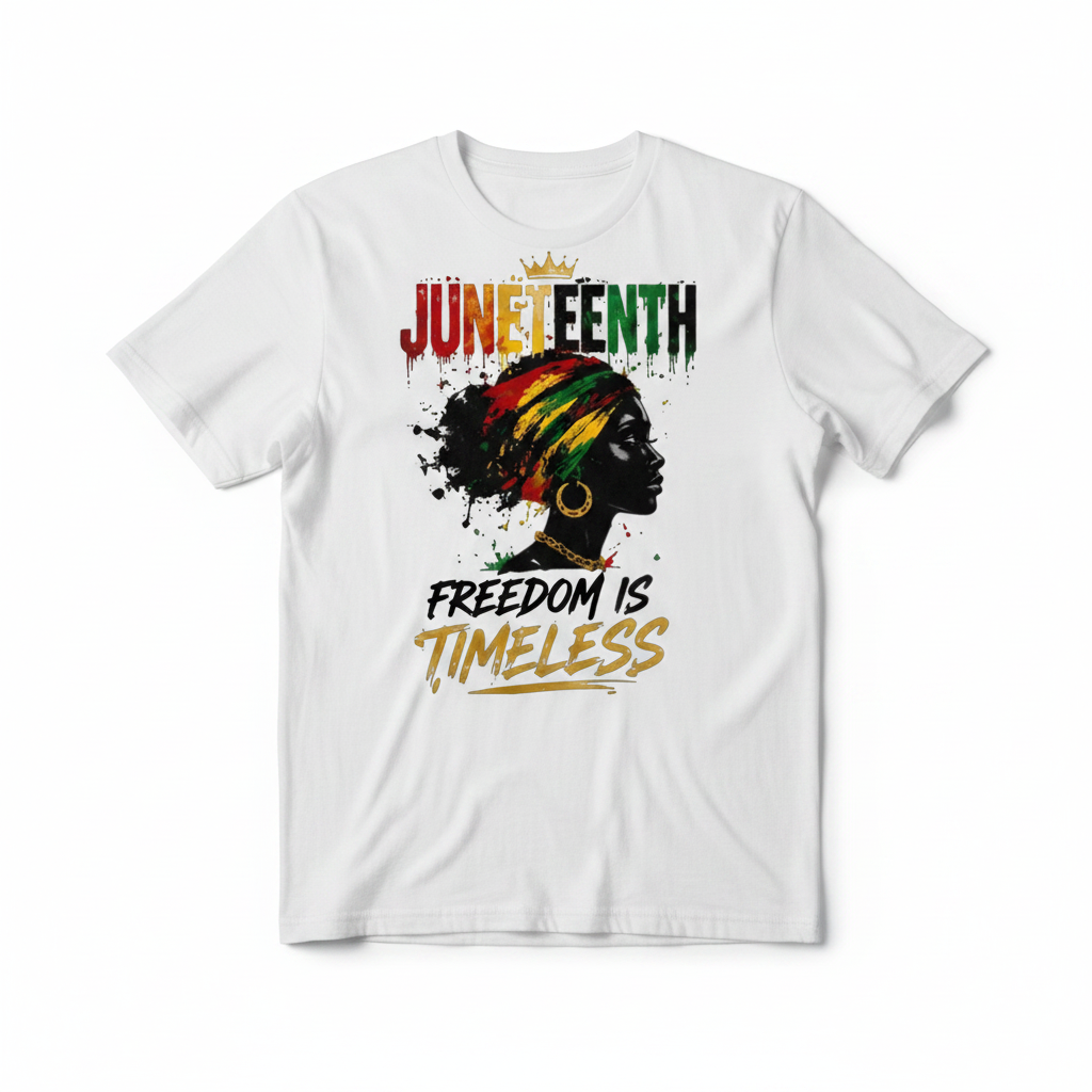 Juneteenth Freedom is Timeless Graphic Tee - White