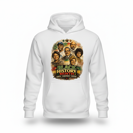 Black History Month White Hoodie