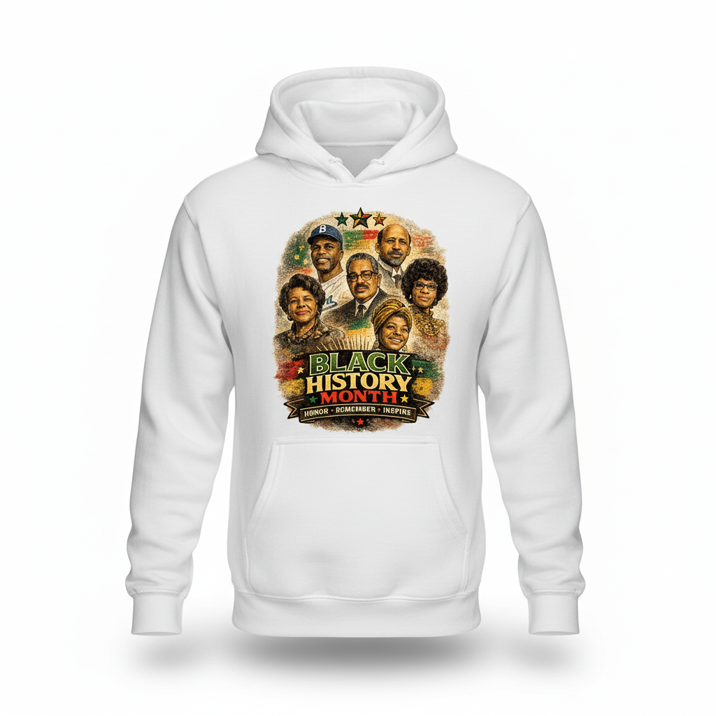 Black History Month White Hoodie
