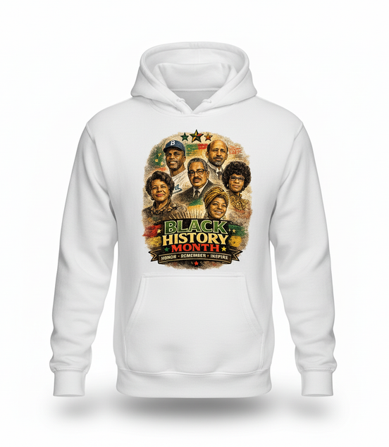 Black History Month White Hoodie
