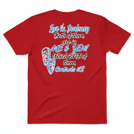 Love Vs Jealousy Graphic Tee Back - Red