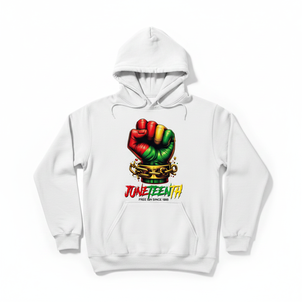 Juneteenth Free Ish Since 1865 Hoodie - White