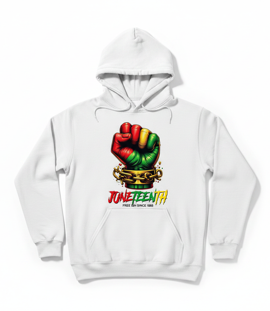 Juneteenth Free Ish Since 1865 Hoodie - White