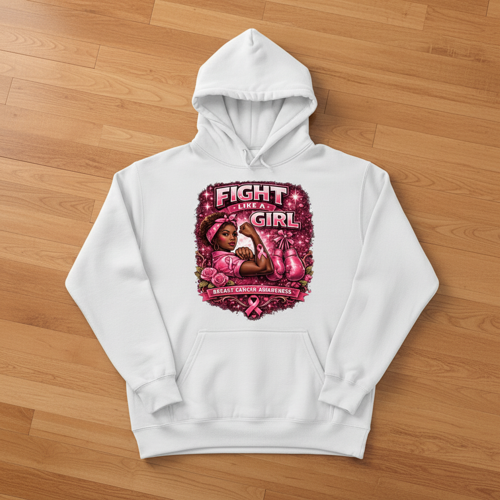 Fight Like a Girl White Hoodie