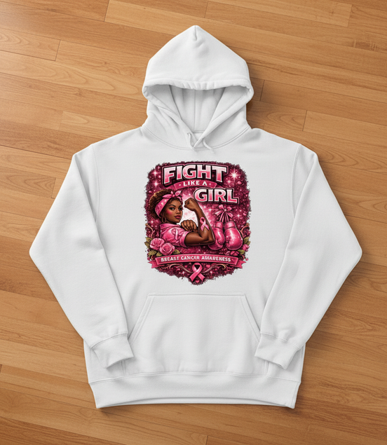 Fight Like a Girl White Hoodie