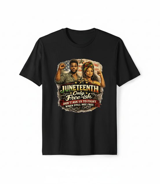 Juneteenth Only Free-ish Black T-Shirt