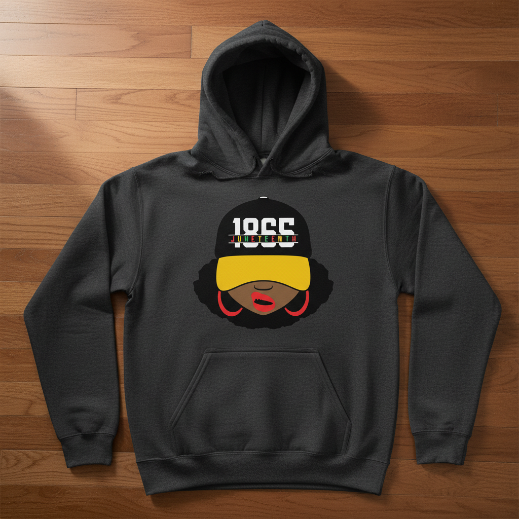 1855 Juneteenth Hat Gray Hoodie
