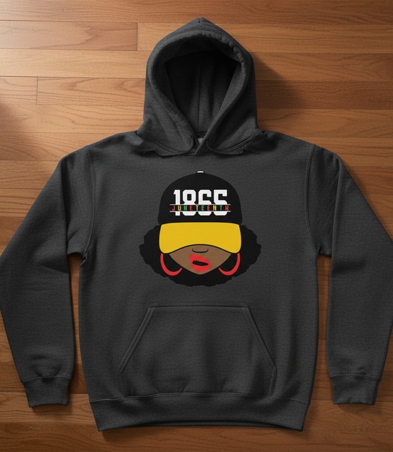 1855 Juneteenth Hat Gray Hoodie