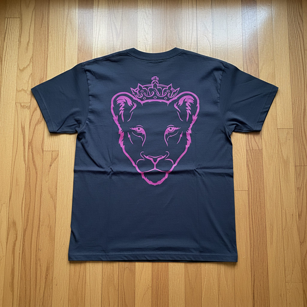Eminence Purple Lioness Gray T-Shirt Back
