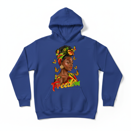 Freedom Afro Woman Hoodie - Royal Blue