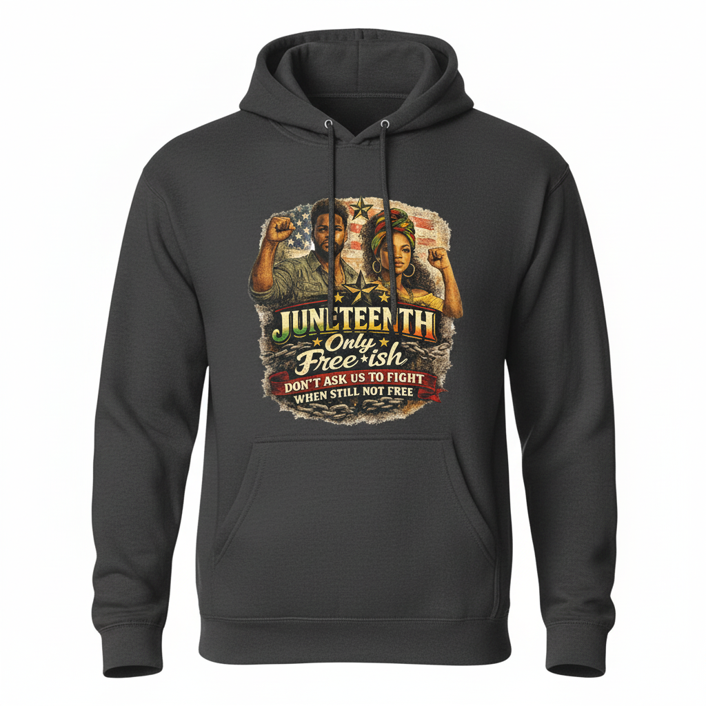 Juneteenth Free-ish Dark Gray Hoodie