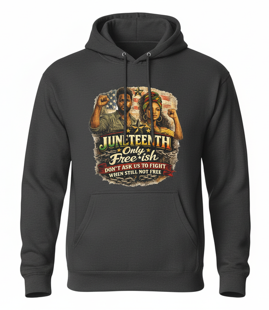 Juneteenth Free-ish Dark Gray Hoodie
