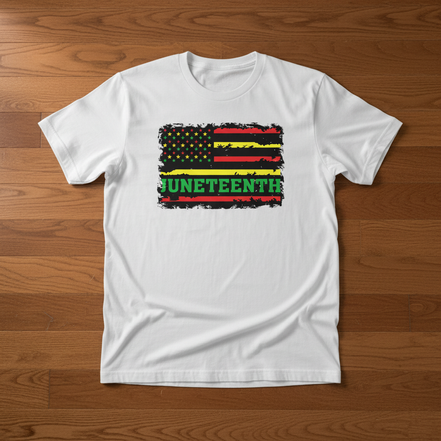 Juneteenth Flag White T-Shirt