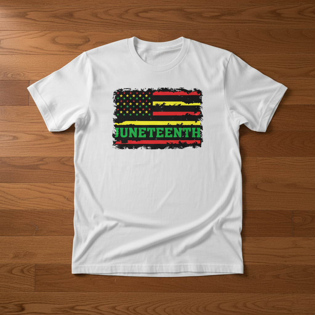 Juneteenth Flag White T-Shirt