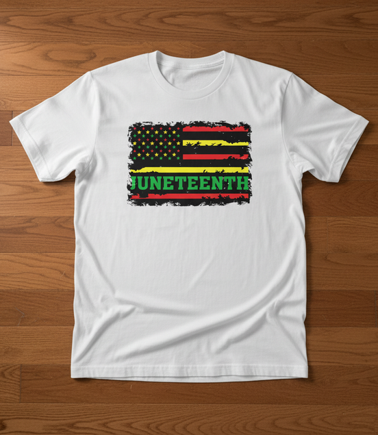 Juneteenth Flag White T-Shirt