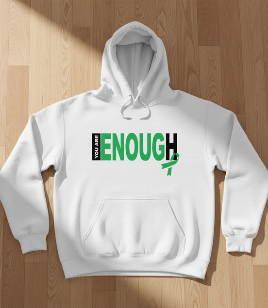 You Are Enough White Hoodie