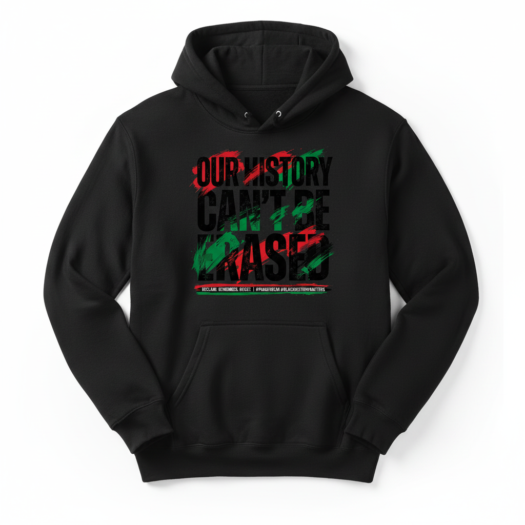 Our History Can't Be Erased Hoodie - Black