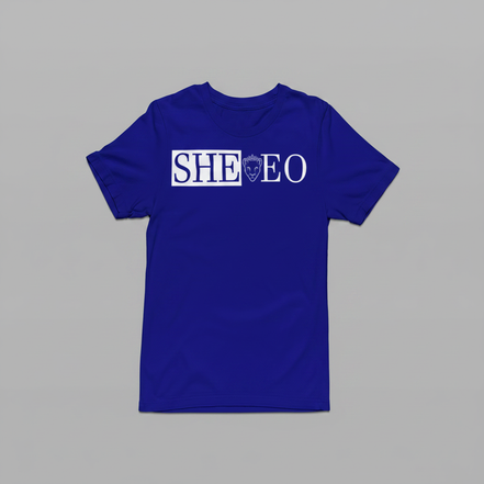 SHE*EO Lioness Tee - Navy/White - Front View