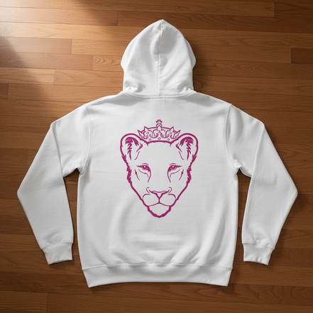 Eminence Purple Lioness White Hoodie Back