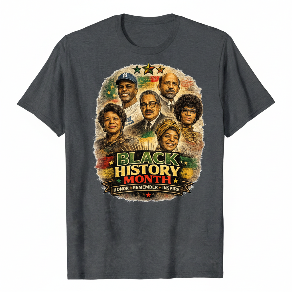 Black History Month Dark Gray T-Shirt