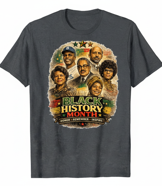 Black History Month Dark Gray T-Shirt