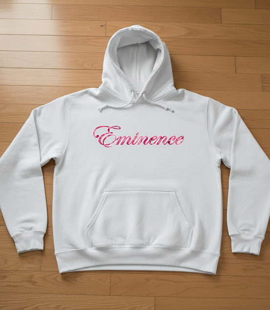 Eminence Pink Rose Lioness White Hoodie Front