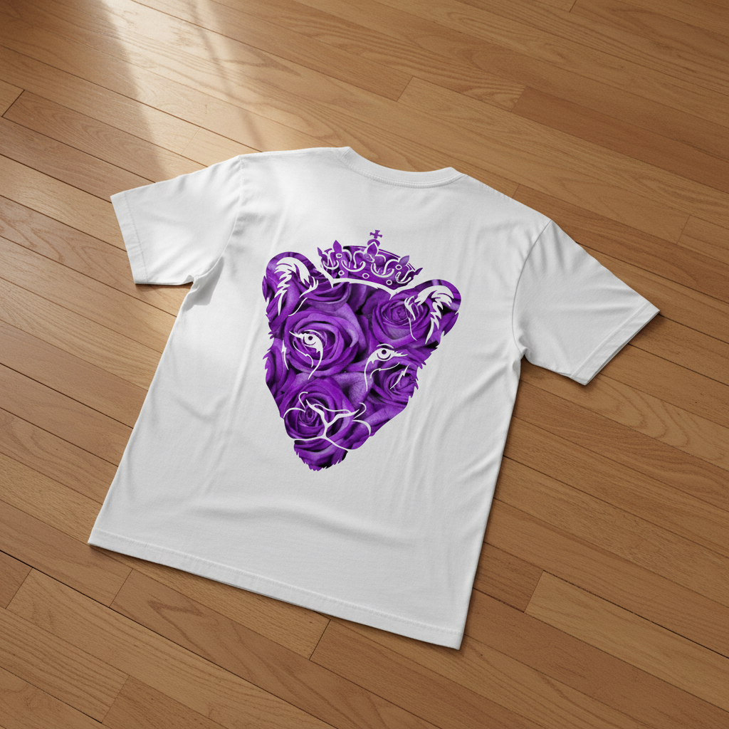 Eminence Purple Rose Lioness White T-Shirt Back