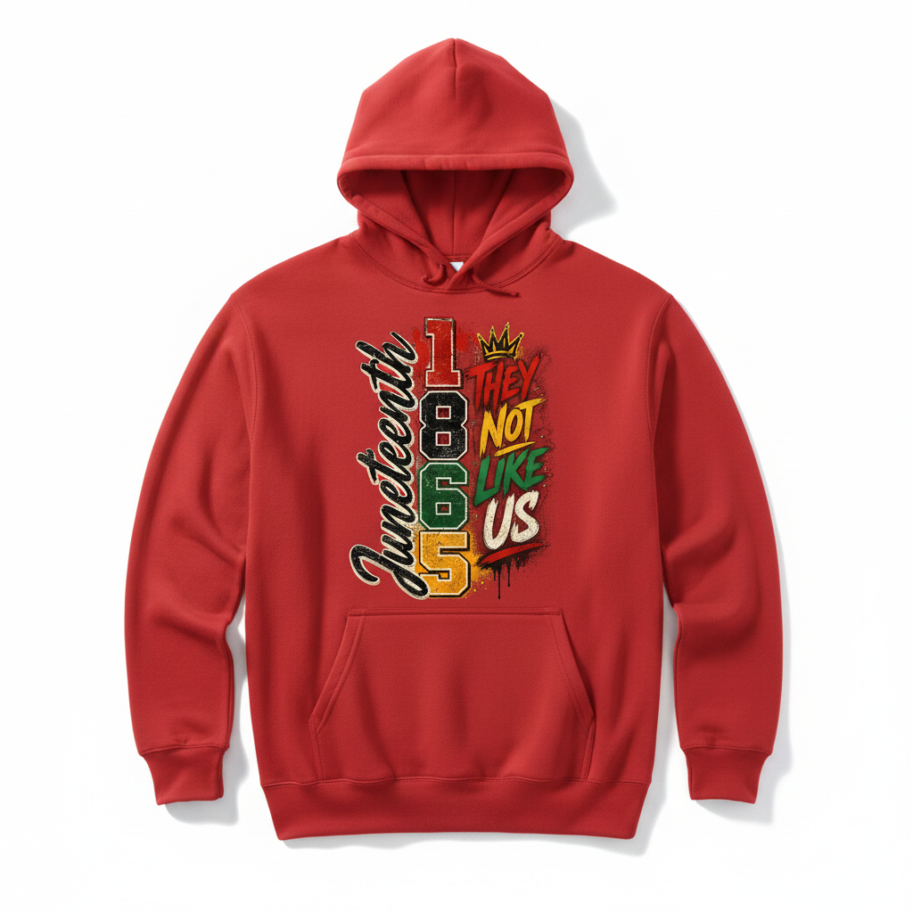 Juneteenth 1865 They Not Like Us Hoodie - Red
