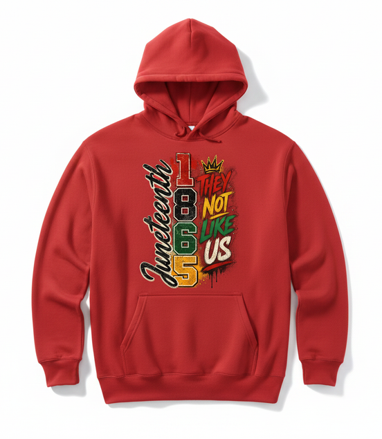 Juneteenth 1865 They Not Like Us Hoodie - Red