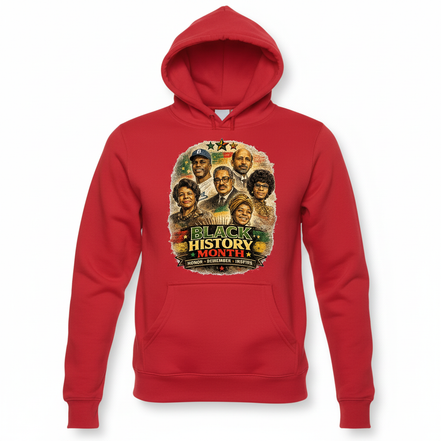 Black History Month Bright Red Hoodie
