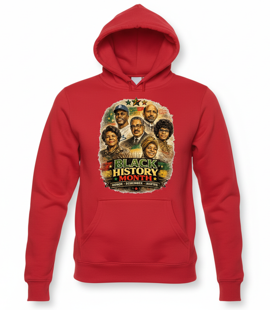 Black History Month Bright Red Hoodie