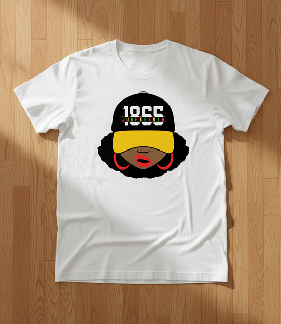 1855 Juneteenth Hat White T-Shirt