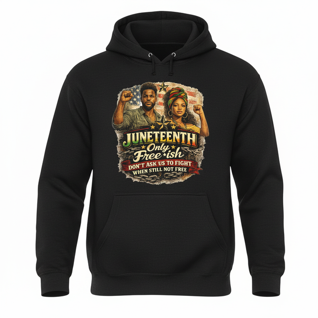 Juneteenth Only Free-ish Black Hoodie