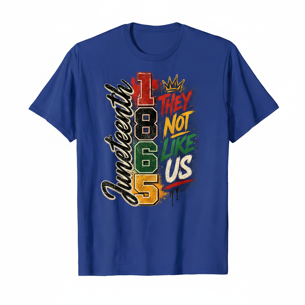 Juneteenth 1865 They Not Like Us Graphic Tee - Royal Blue