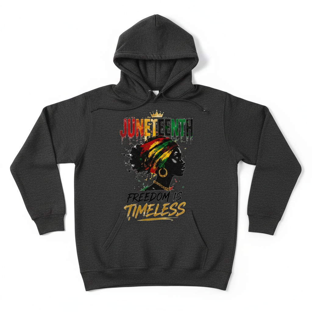 Juneteenth Freedom is Timeless Hoodie - Dark Gray