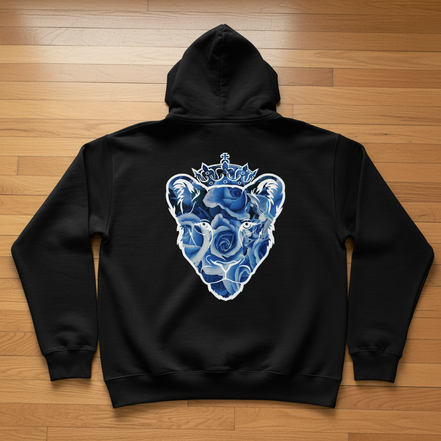 Eminence Blue Rose Lioness Black Hoodie Back