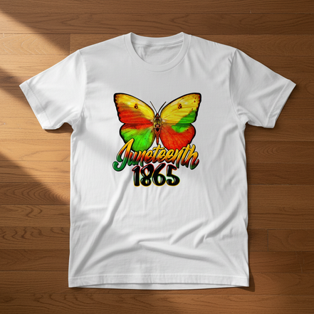 Juneteenth 1865 Butterfly White T-Shirt
