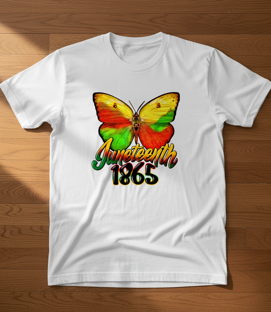 Juneteenth 1865 Butterfly White T-Shirt